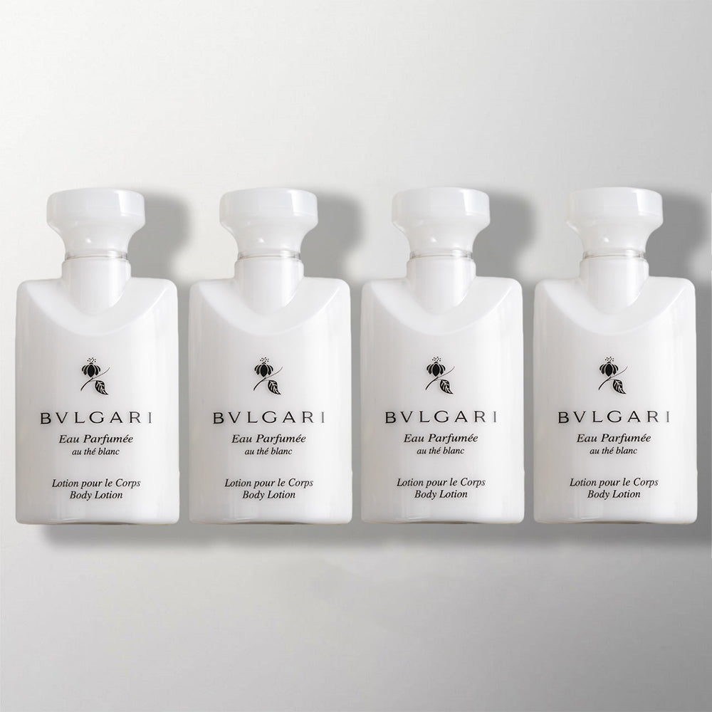 one set of 4 bvlgari white tea body lotion 40ml.