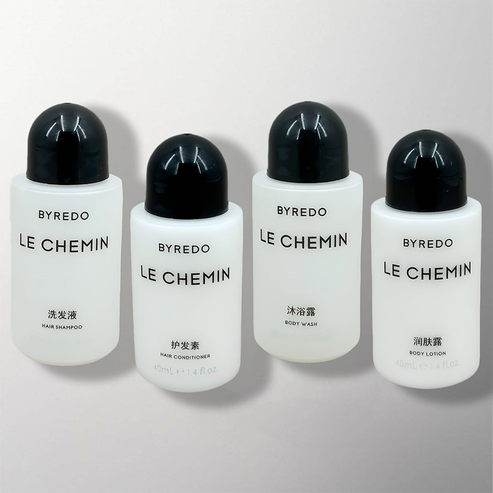 4 bottles of byredo le chemin toiletries 40ml each.